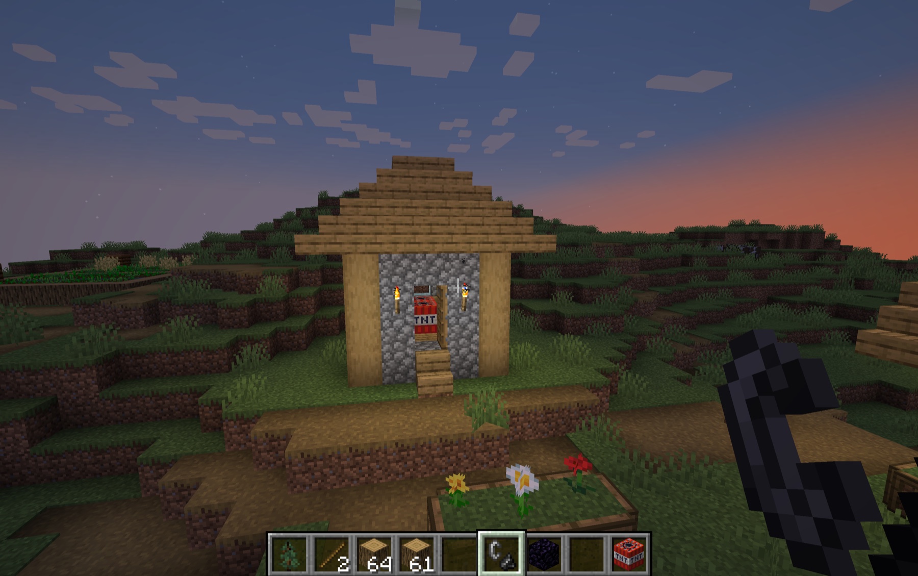 Intact hillside house before an Adaptive Ruins explosion